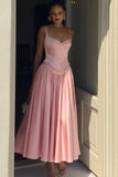 A-Line/Two Piece Ankle Length Soft Satin Wedding Guest Dress CG0311
