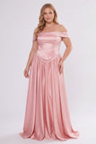 A-Line/Two Piece Floor Length Soft Satin Bridesmaid Dress CG0312BM