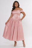A-Line/Two Piece Ankle Length Soft Satin Bridesmaid Dress CG0313BM