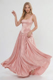 A-Line Floor Length Soft Satin Bridesmaid Dress CG0314BM