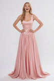 A-Line/Two Piece Floor Length Soft Satin Wedding Guest Dress CG0314