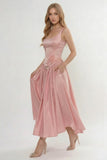 A-Line Ankle Length Soft Satin Wedding Guest Dress CG0315