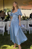 A-Line Ankle Length Soft Satin Bridesmaid Dress CG0317BM