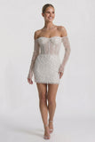 Sheath-Column Mini Lace Wedding Guest Dress CG0322