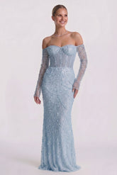 Trumpet-Mermaid Maxi Lace Wedding Guest Dress CG0323
