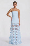 A-Line Maxi Elastic Cloth Tulle Wedding Guest Dress CG0325