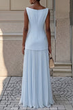 Sheath-Column Maxi Elastic Cloth Chiffon Wedding Guest Dress CG0328