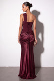 Trumpet-Mermaid Floor-length Elastic Cloth Stretch Satin Wedding Guest Dress CG0333