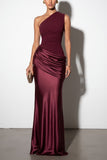 Trumpet-Mermaid Floor-length Elastic Cloth Stretch Satin Wedding Guest Dress CG0333