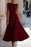 A-Line Tea Length Elastic Cloth Wedding Guest Dress CG0335