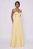 A-Line Maxi Stretch Chiffon Bridesmaid Dress CG0336BM