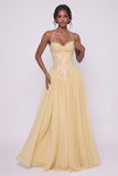 A-Line Floor-length Chiffon Lace Wedding Guest Dress CG0337