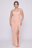Sheath-Column Maxi Stretch Chiffon Wedding Guest Dress CG0339
