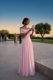 A-Line Maxi Chiffon Bridesmaid Dress CG0341BM