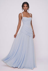 Sheath-Column Maxi Chiffon Bridesmaid Dress CG0346BM