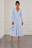 A-Line Tea Length Chiffon Wedding Guest Dress CG0359