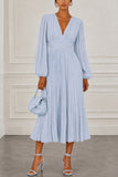 A-Line Tea Length Chiffon Wedding Guest Dress CG0359