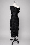 Sheath -Column Tea Length Satin Lace Wedding Guest Dress CG0362