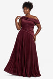 A-Line Floor Length Chiffon Acetate Satin Wedding Guest Dress CG0366