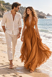 A-Line Floor Length Chiffon Wedding Guest Dress CG0374
