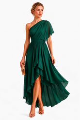 A-Line High-Low Chiffon Wedding Guest Dress CG0380