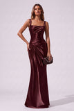 Trumpet-Mermaid Floor Length Stretch Satin Wedding Guest Dress CG0381