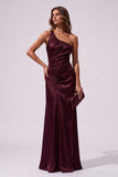 Sheath-Column Floor Length Stretch Satin Wedding Guest Dress CG0382