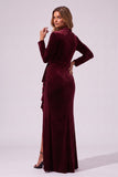 Sheath-Column Floor Length Velvet Wedding Guest Dress CG0384