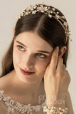 Alloy Headpiece Imitation Pearl Rhinestone Flower CH0178 - COCOMELODY