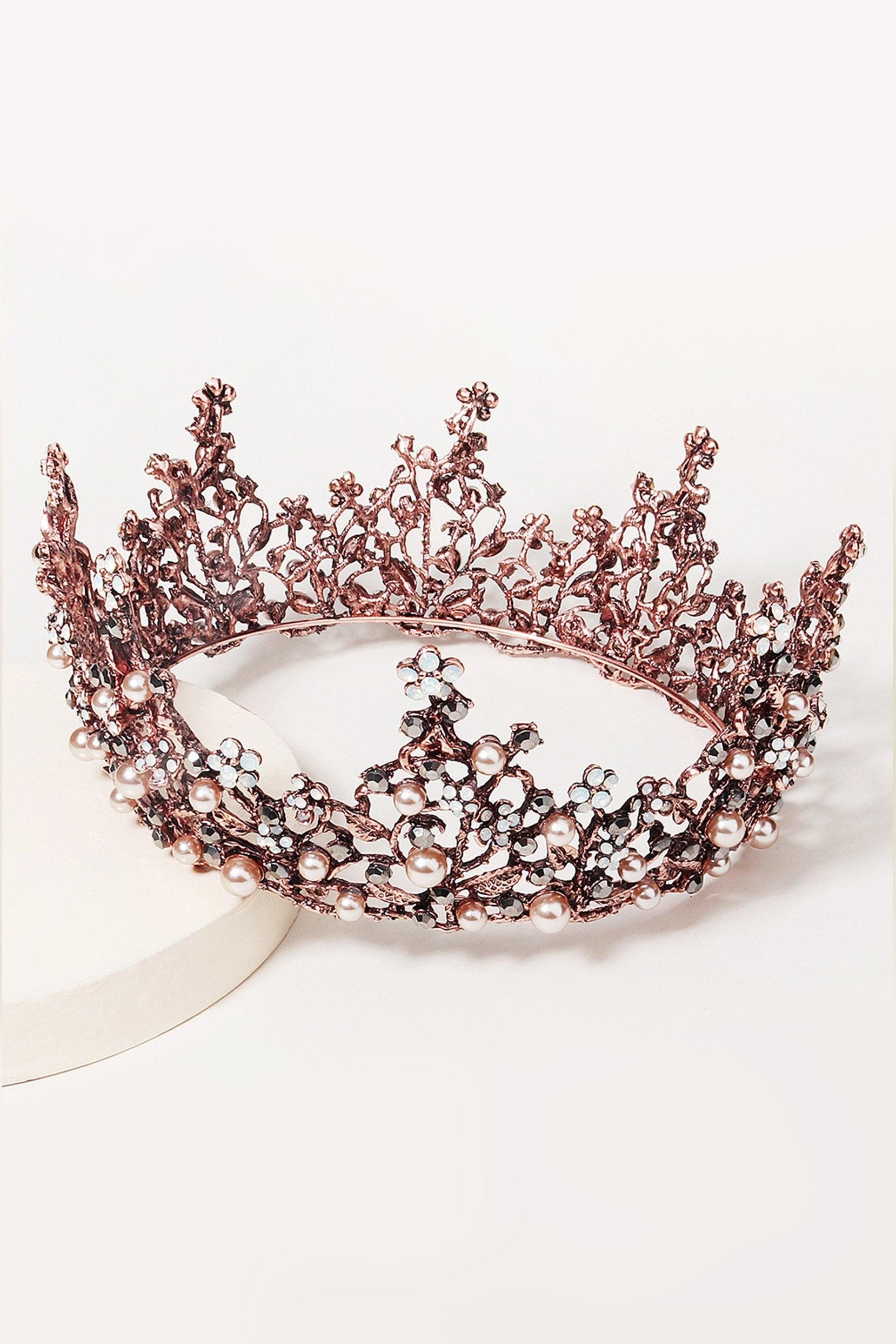 Alloy Tiaras with Imitation Pearl Rhinestone CH0402 - COCOMELODY