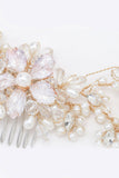 Alloy Hair Combs with Imitation Pearl Crystals CH0409 - COCOMELODY