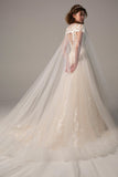 Tulle Wedding Wrap with Appliques Beading CJ0080 - COCOMELODY
