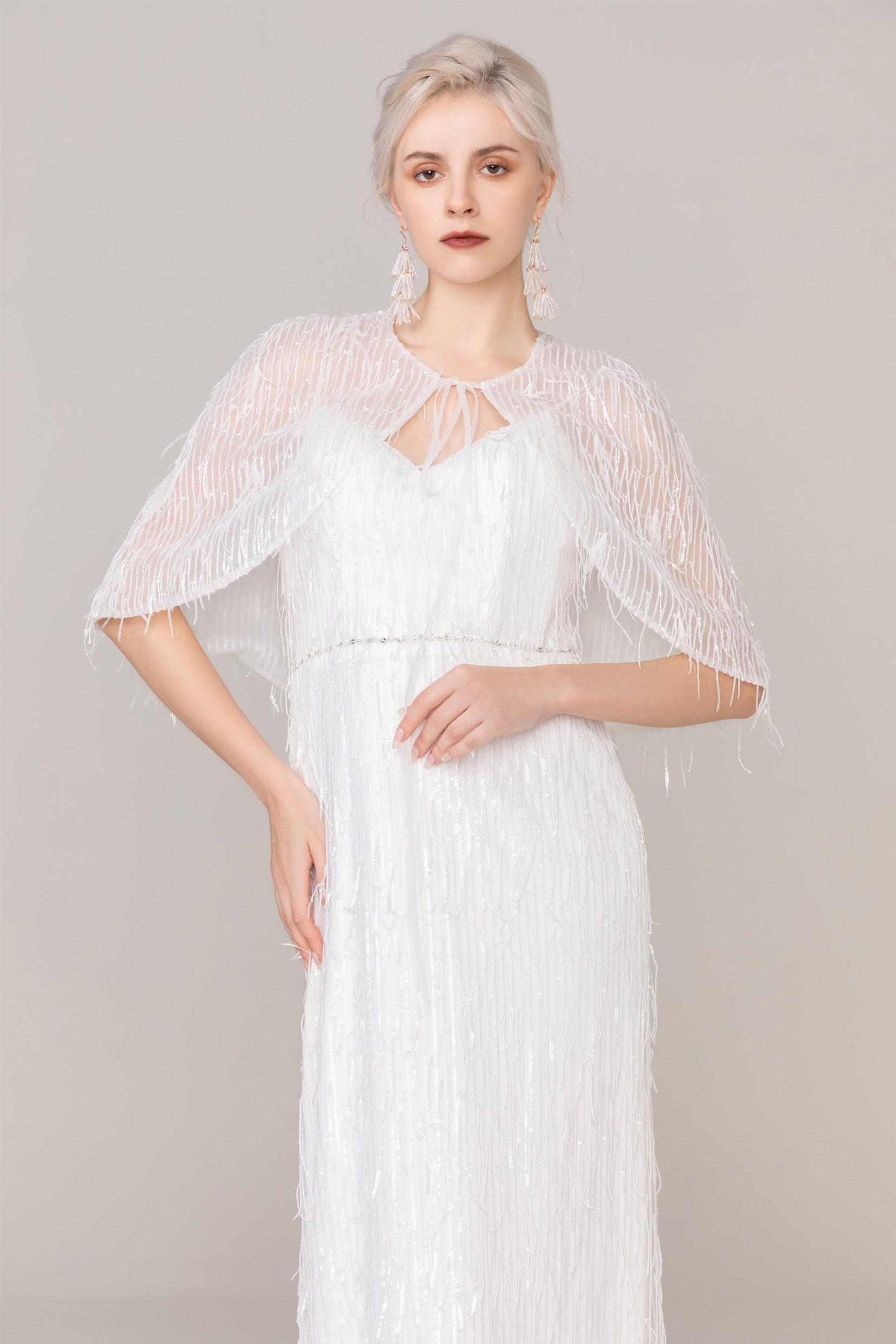 Sequined Lace Wedding Wrap CJ0091 - COCOMELODY
