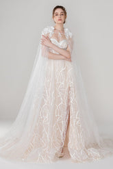 Elegant Tulle Wedding Wrap with Appliques CJ0093 - COCOMELODY