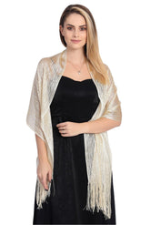 Polyester Shawl with Tassels CJ0102 - COCOMELODY