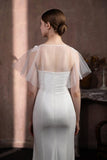 Tulle Shawl with Appliques Lace Beading CJ0115 - COCOMELODY