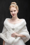 Faux Fur Shawl with Clasp CJ0129 - COCOMELODY