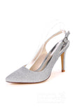 Stiletto Heel Sparkling Sling Back Dress shoes CK0070 - COCOMELODY