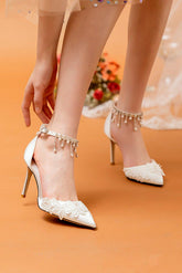 Stiletto Heel 9cm Satin Heels Bridal Shoes CK0110 - COCOMELODY