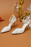 Stiletto Heel 9cm Satin Heels Bridal Shoes CK0110 - COCOMELODY