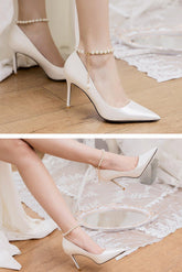 Stiletto Heel 9cm Satin Heels Bridal Shoes CK0114 - COCOMELODY