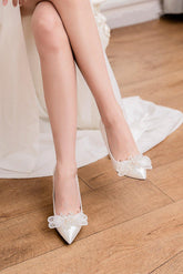 Stiletto Heel 9cm Satin Heels Bridal Shoes CK0118 - COCOMELODY
