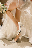 Stiletto Heel 7cm Satin Heels Bridal Shoes CK0122 - COCOMELODY