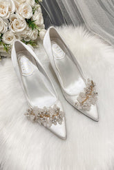 Stiletto Heel 9cm Satin Heels Bridal Shoes CK0124 - COCOMELODY