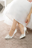 Stiletto Heel 9cm Satin Heels Bridal Shoes CK0128 - COCOMELODY