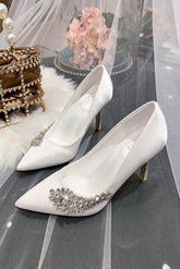 Stiletto Heel 9cm Satin Heels Bridal Shoes CK0129 - COCOMELODY