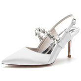 Stiletto Heel 8.5cm Silk-Like Shoes CK0137 - COCOMELODY