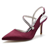 Stiletto Heel 8.5cm Silk-Like Shoes CK0138 - COCOMELODY