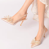Stiletto Heel 8.5cm Silk-Like Lace Shoes CK0168 - COCOMELODY