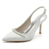 Stiletto Heel 9.5cm Silk-Like Shoes CK0172 - COCOMELODY